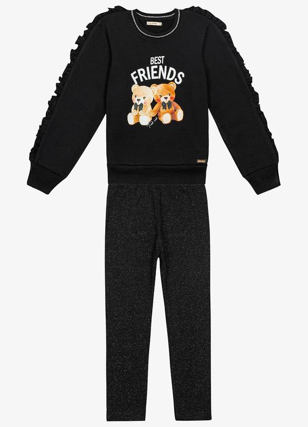 Trick Nick - Conjunto Infantil Blusão com Legging Preto 3