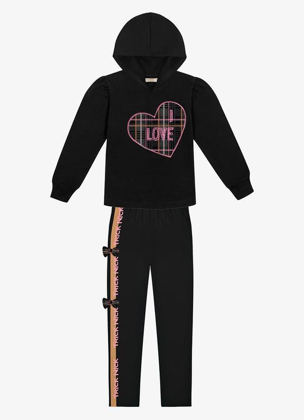 Trick Nick - Conjunto Infantil Blusão com Legging Preto
