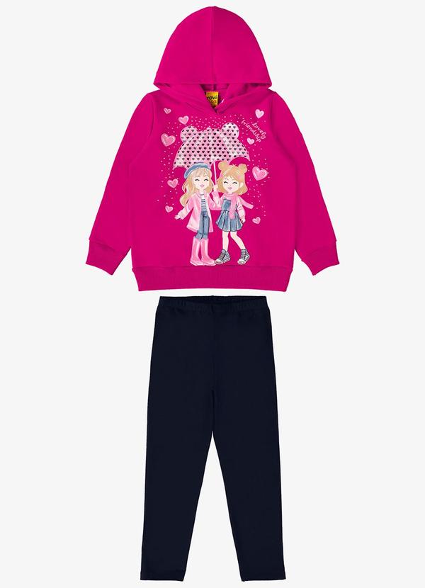 Rovi Kids - Conjunto Infantil Blusão com Legging Rosa