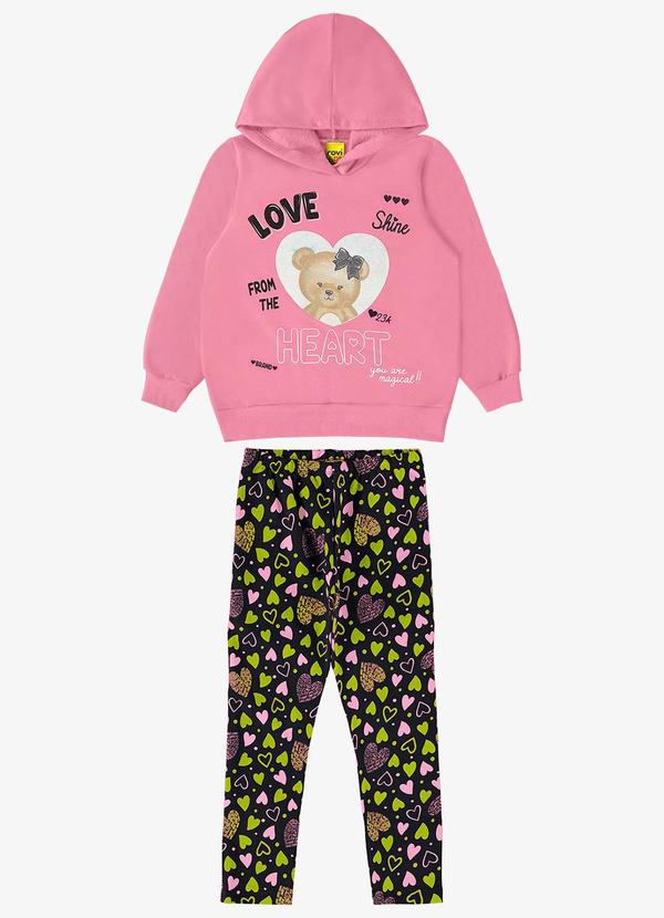 Rovi Kids - Conjunto Infantil Blusão com Legging Rosa
