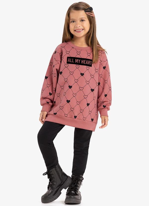 Rovi Kids - Conjunto Infantil Blusão com Legging Rosa