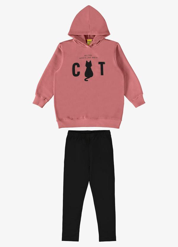 Rovi Kids - Conjunto Infantil Blusão com Legging Rosa
