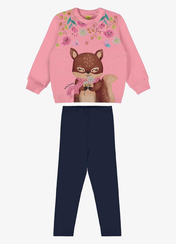 Rovi Kids - Conjunto Infantil Blusão com Legging Rosa