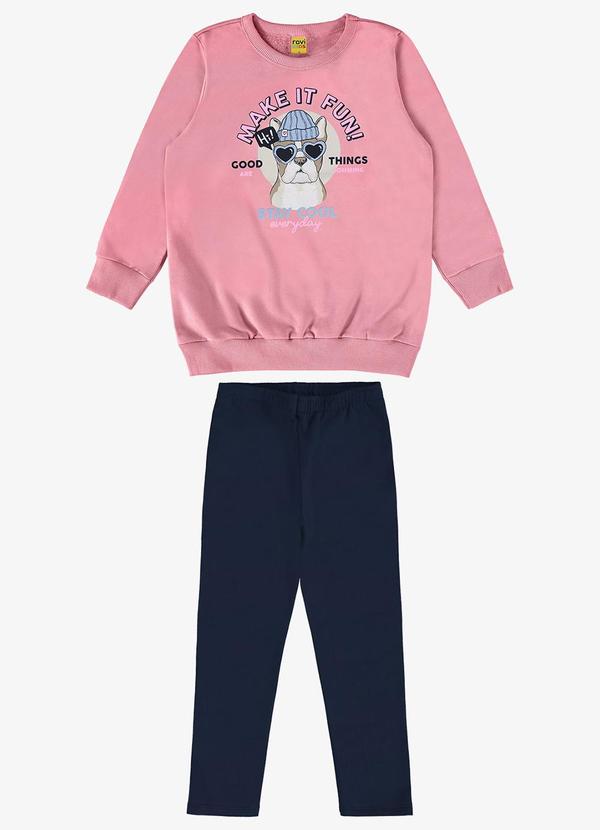 Rovi Kids - Conjunto Infantil Blusão com Legging Rosa