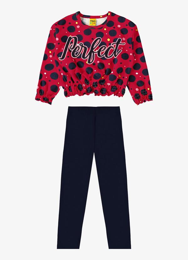 Rovi Kids - Conjunto Infantil Blusão com Legging Vermelho