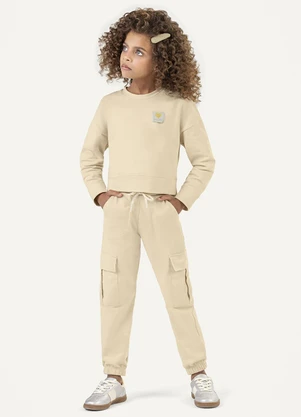 Colorittá - Conjunto Infantil Blusão e Calça Cargo Bege - COLORITTÁ