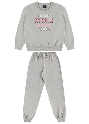 Guloseima - Conjunto Infantil Blusão e Calça Cinza - GULOSEIMA