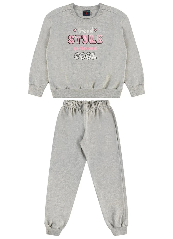 Guloseima - Conjunto Infantil Blusão e Calça Cinza