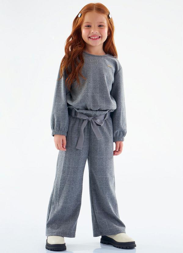 Up Baby - Conjunto Infantil Blusão e Calça Clochard Cinza