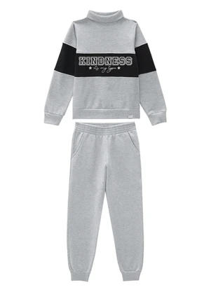 Marlan - Conjunto Infantil Blusão e Calça Moletom Cinza - MARLAN