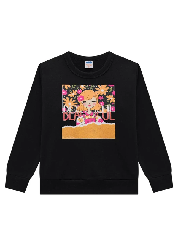 Marlan - Conjunto Infantil Blusão e Calça Moletom Preto 2