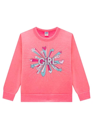Marlan - Conjunto Infantil Blusão e Calça Moletom Rosa - MARLAN