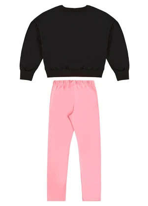 Guloseima - Conjunto Infantil Blusão e Calça Preto - GULOSEIMA