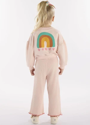 Três e Já - Conjunto Infantil Blusão e Calça Rosa - TRÊS E JÁ