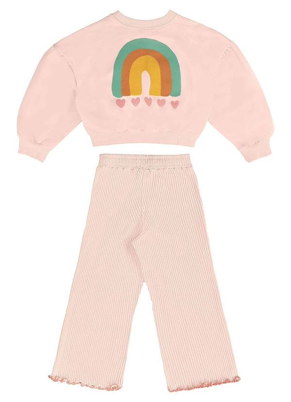 Três e Já - Conjunto Infantil Blusão e Calça Rosa 4