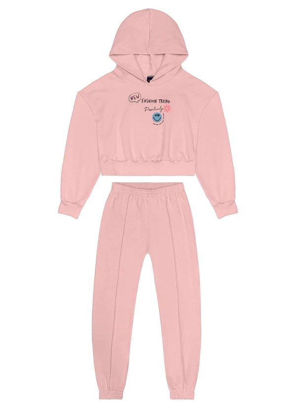 Guloseima - Conjunto Infantil Blusão e Calça Rosa