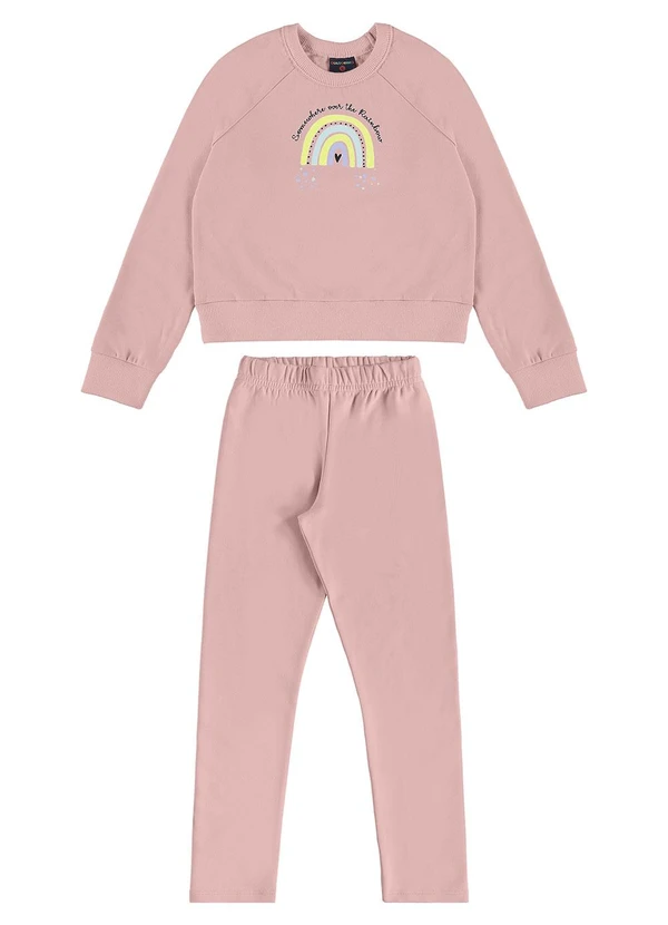 Guloseima - Conjunto Infantil Blusão e Calça Rosa