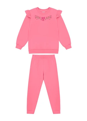Duduka - Conjunto Infantil Blusão e Calça Rosa - DUDUKA