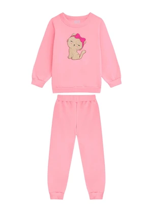 Duduka - Conjunto Infantil Blusão e Calça Rosa - DUDUKA