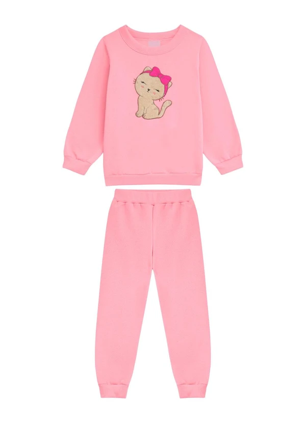 Duduka - Conjunto Infantil Blusão e Calça Rosa