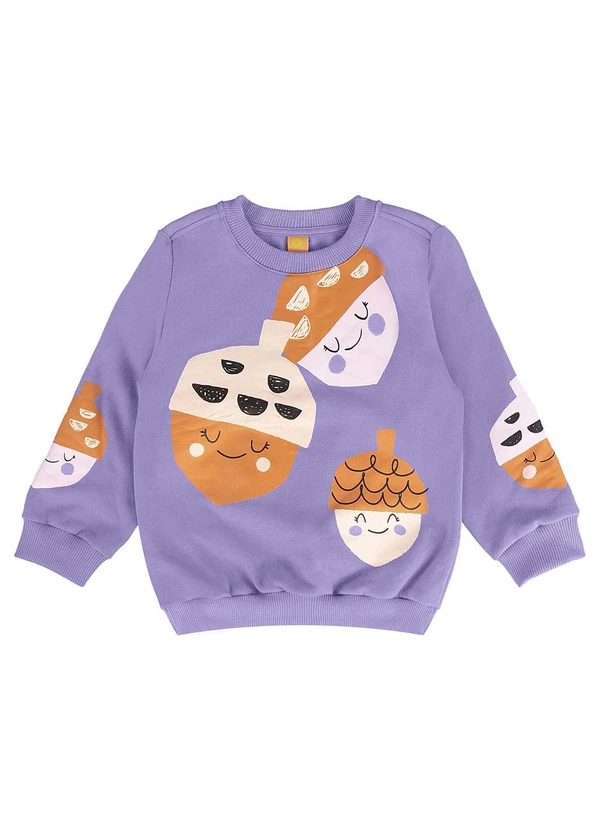 Três e Já - Conjunto Infantil Blusão e Calça Roxo 5