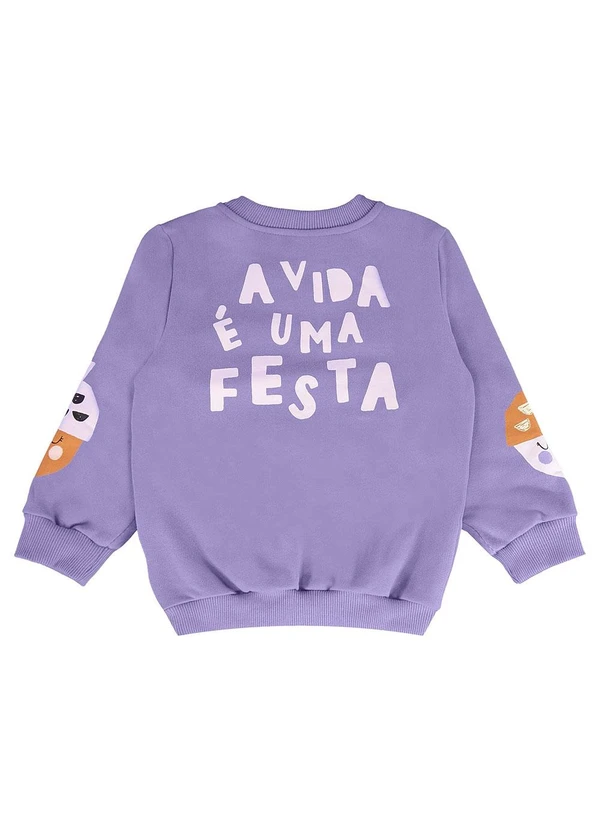 Três e Já - Conjunto Infantil Blusão e Calça Roxo 6