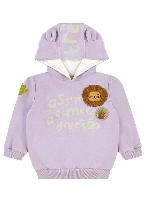 Três e Já - Conjunto Infantil Blusão e Calça Roxo 5