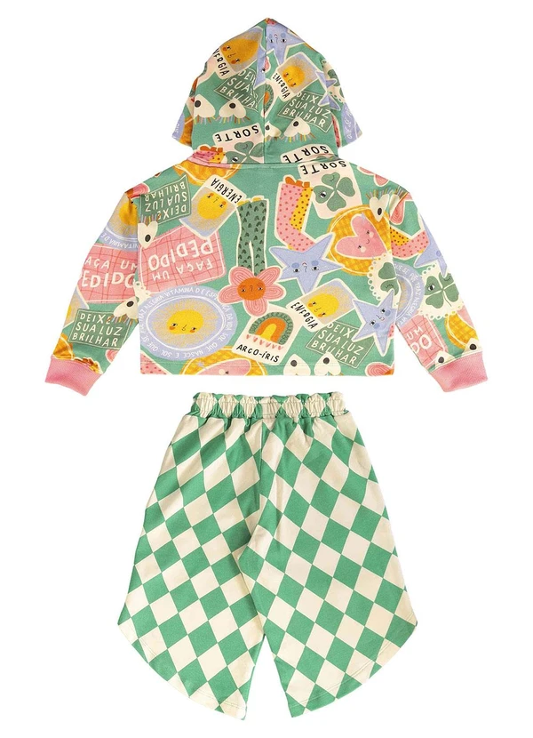 Três e Já - Conjunto Infantil Blusão e Calça Verde 4