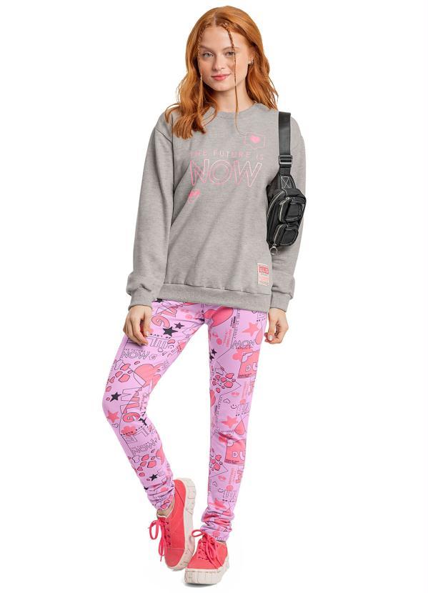 Gloss - Conjunto Infantil Blusão e Legging Cinza 1