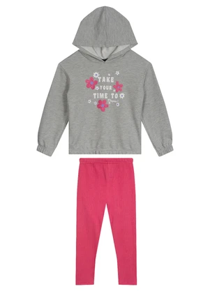 Guloseima - Conjunto Infantil Blusão e Legging Cinza - GULOSEIMA