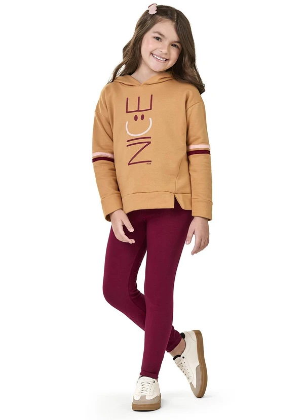 Elian - Conjunto Infantil Blusão e Legging Laranja