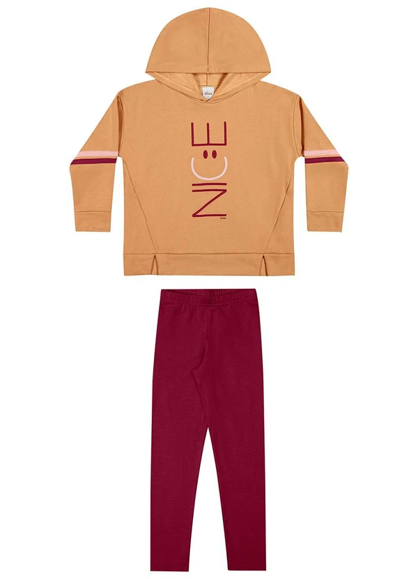 Elian - Conjunto Infantil Blusão e Legging Laranja 2