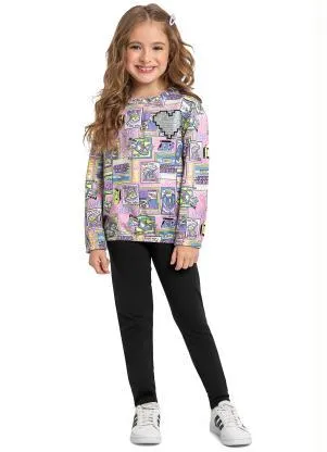 Quimby - Conjunto Infantil Blusão e Legging Rosa - QUIMBY