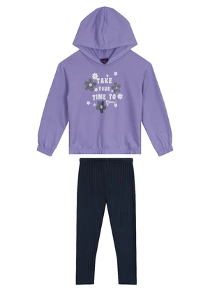 Guloseima - Conjunto Infantil Blusão e Legging Roxo - GULOSEIMA