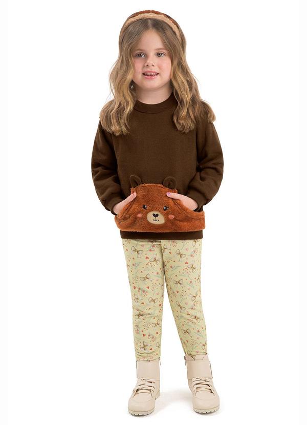 Duduka - Conjunto Infantil Blusão Urso Marrom