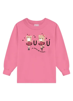 Duduka - Conjunto Infantil Blusão Urso Rosa - DUDUKA
