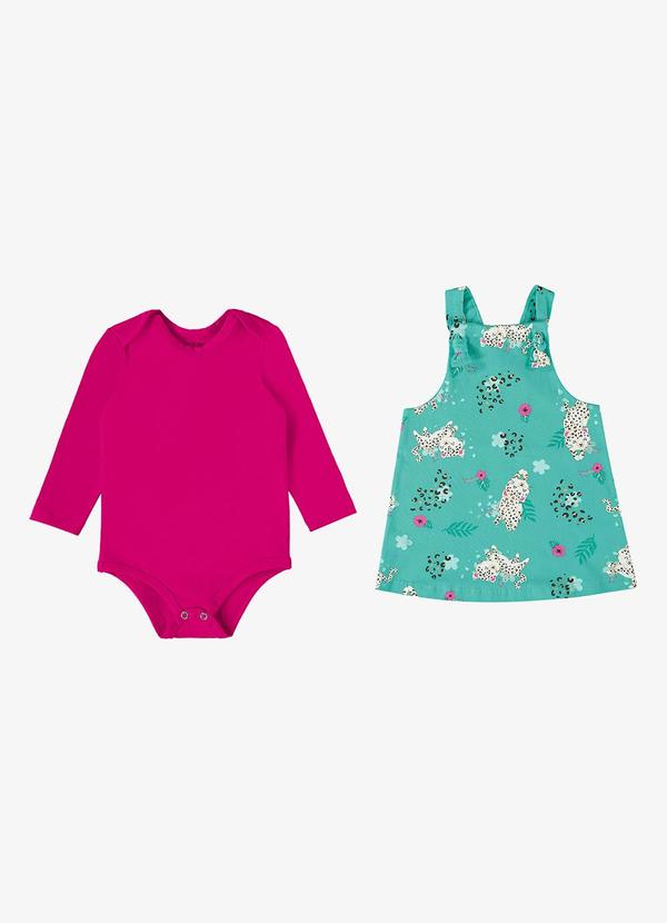 Rovi Kids - Conjunto Infantil Body com Jardineira Verde