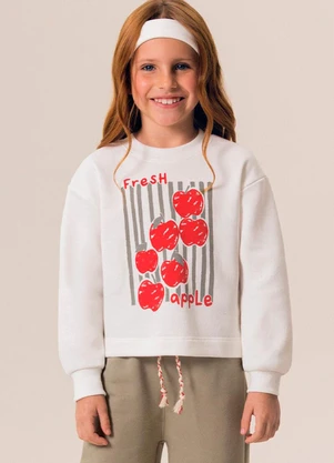 Bugbee - Conjunto Infantil Casaco e Calça Moletom Branco - BUGBEE