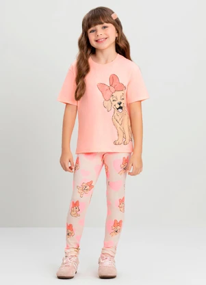 Conjunto Infantil com Blusa e Calça Quimby Rosa - QUIMBY
