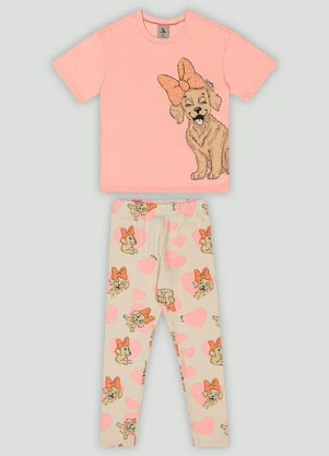 Conjunto Infantil com Blusa e Calça Quimby Rosa - QUIMBY
