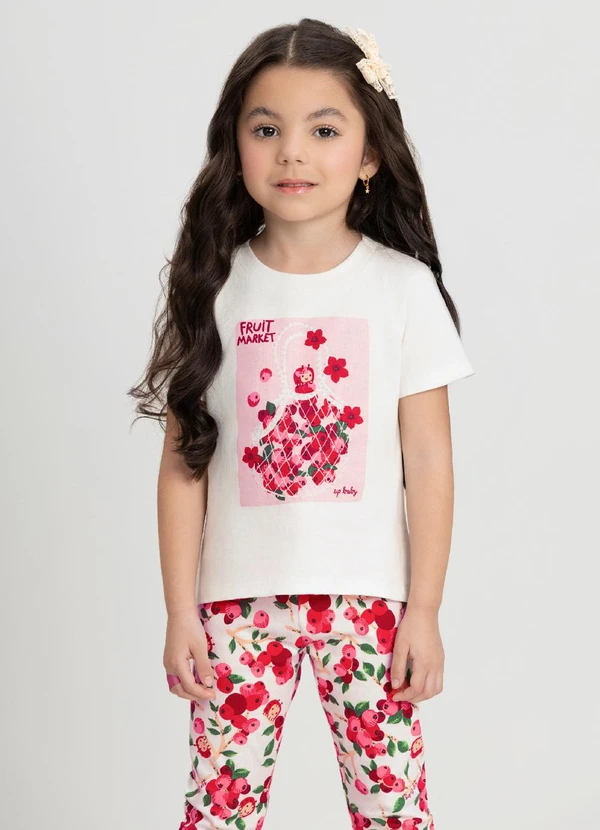 Up Baby - Conjunto Infantil com Blusa e Calça Up Baby Branco