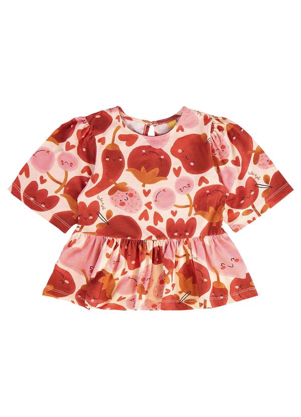 Três e Já - Conjunto Infantil com Blusa e Short Rosa 5