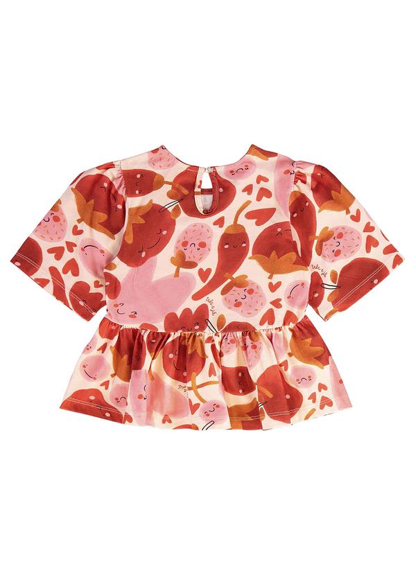 Três e Já - Conjunto Infantil com Blusa e Short Rosa 6