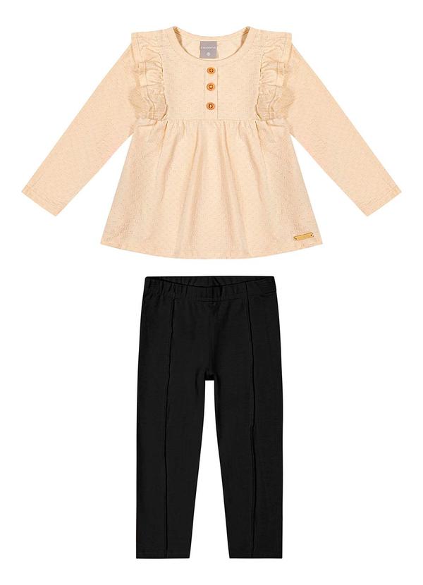 Colorittá - Conjunto Infantil com Blusa Texturizada Bege 2