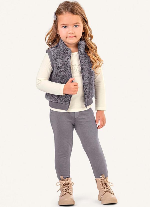 Colorittá - Conjunto Infantil com Colete Peluciado Bege 1