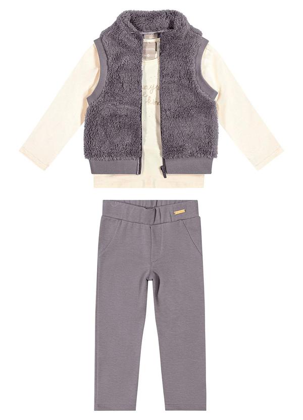 Colorittá - Conjunto Infantil com Colete Peluciado Bege 2