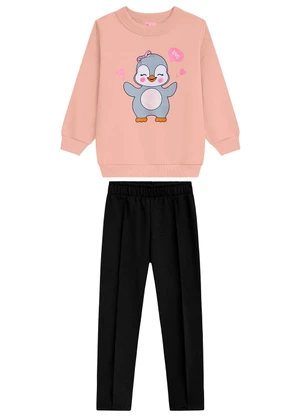 Duduka - Conjunto Infantil com Legging Suedine Rosa - DUDUKA