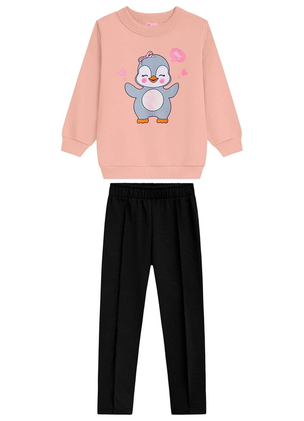 Duduka - Conjunto Infantil com Legging Suedine Rosa 