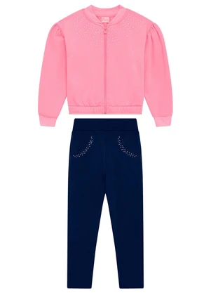 Duduka - Conjunto Infantil com Strass Rosa - DUDUKA