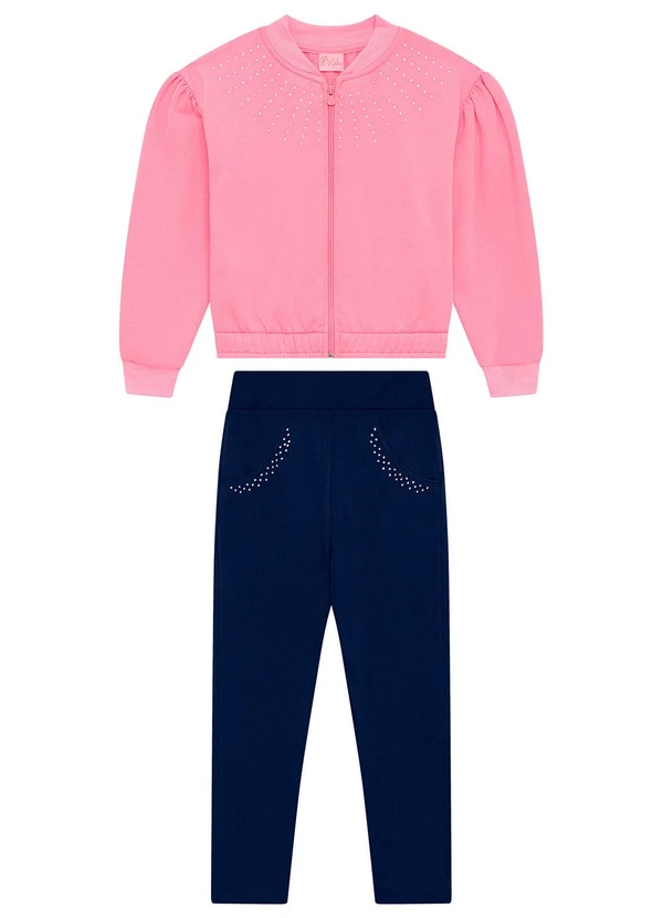 Duduka - Conjunto Infantil com Strass Rosa